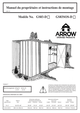 Arrow Storage Products GS83 GH89 Manuel utilisateur