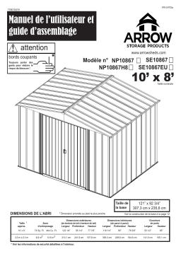 Arrow Storage Products NP10867H8 Newport 10 ft. x 8 ft 67 inch wall Manuel utilisateur