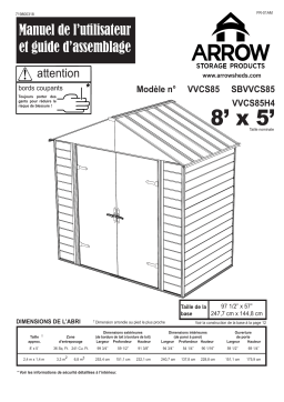 Arrow Storage Products VVCS85 Viking Series Vinyl-Coated Steel Storage Shed, 8 ft. x 5 ft. Manuel utilisateur
