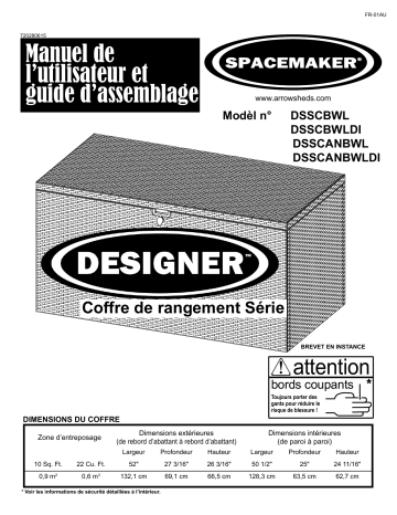 Manuel du propriétaire | Arrow Storage Products DSSCBWLDI Designer™ Series Storage Chest, Java Manuel utilisateur | Fixfr