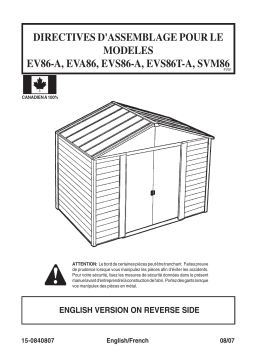 Spacemaker EVS86T &reg; Versa-Shed Steel Storage, 8 ft. x 6 ft. Manuel utilisateur