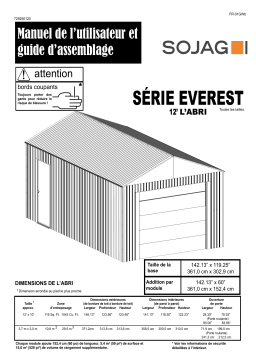 Sojag GRC1260 SOJAG Everest Steel Garage, Wind and Snow Rated Storage Building Kit, 12 ft. x 60 ft. Charcoal Manuel utilisateur