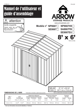Arrow Storage Products NP8667H8 Newport 8 ft. x 6 ft 67 inch wall Manuel utilisateur