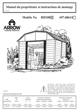 Arrow Storage Products RH108 Red Barn Steel Storage Shed, 10 ft. x 8 ft. Manuel utilisateur