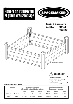 Arrow Storage Products RBG44 Spacemaker&reg; Raised Bed Garden, 4 ft. x 4 ft. Manuel utilisateur