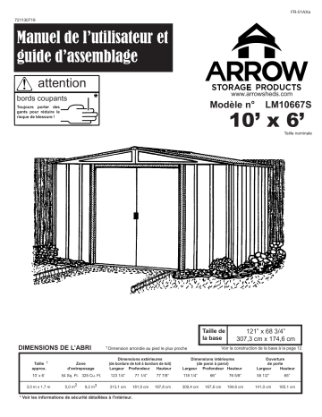 Manuel du propriétaire | Arrow Storage Products LM10667S Manuel utilisateur | Fixfr