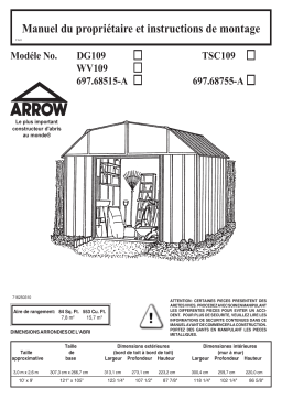 Arrow Storage Products WV109 Woodview 10 ft x 9 ft Manuel utilisateur