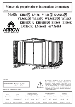 Arrow Storage Products EH86Z Euro Hamlet 8 ft x 6 ft shed Manuel utilisateur