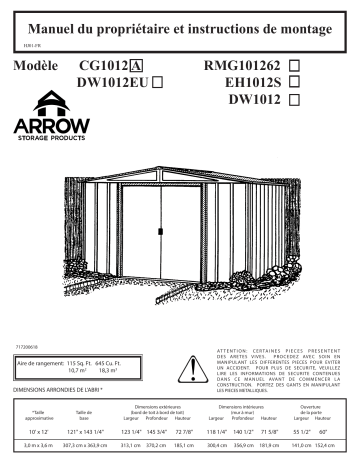 Manuel du propriétaire | Arrow Storage Products DW1012EU Driftwood 10 ft x 12ft Manuel utilisateur | Fixfr