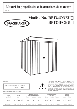 Spacemaker RPT84ONEU Pent 8 ft x 4 ft Shed Manuel utilisateur