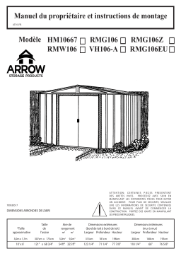 Arrow Storage Products RMG106EU Dresden Series Steel Storage Shed, 10 ft. x 6 ft. Manuel utilisateur