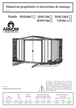 Arrow Storage Products HM10667 Hamlet 10 ft. x 6 ft. Steel Storage Shed Manuel utilisateur