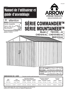 Arrow Storage Products CHD1010 Commander Series Storage Building, 10 ft. x 10 ft. x 8 ft. Manuel utilisateur