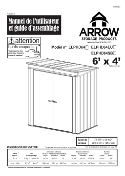 Arrow Storage Products ELPHD64EU Euro-Lite&trade; Pent Window Shed, 6 ft. x 4 ft. Manuel utilisateur