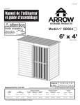 Arrow Storage Products SBS64 Arrow Shed-in-a-Box&amp;reg; Steel Storage Shed Manuel utilisateur