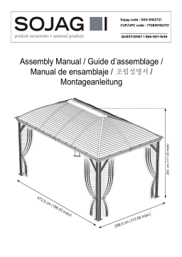 Sojag 500-8162721 Moreno Hardtop Gazebo, 10 ft. x 16 ft. Dark Gray Manuel utilisateur