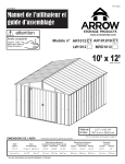 Arrow Storage Products AR1012FB Arlington Steel Storage Shed, 10 ft. x 12 ft. Manuel utilisateur