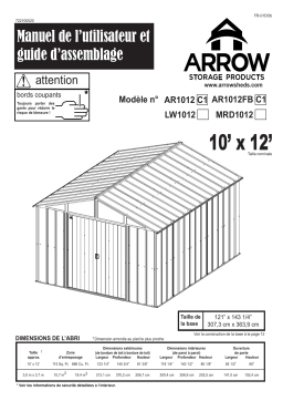 Arrow Storage Products AR1012FB Arlington Steel Storage Shed, 10 ft. x 12 ft. Manuel utilisateur