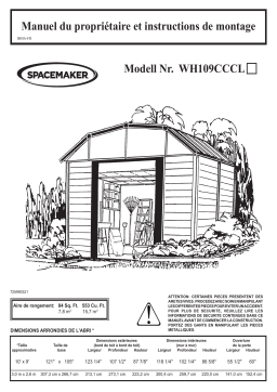 Spacemaker WH109CCCL Woodhaven Steel Storage Shed, 10 ft. x 9 ft. Manuel utilisateur