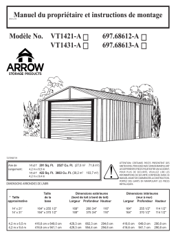 Arrow Storage Products VT1421 Vinyl Murryhill Storage Building, 14 ft. x 21 ft. Manuel utilisateur