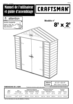 Arrow Storage Products CVCS82 Vinyl Viking 8 x 2 ft Manuel utilisateur