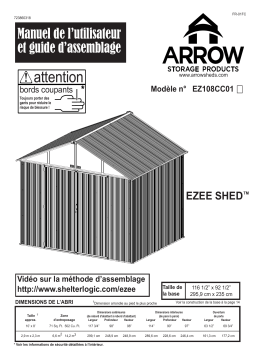 Arrow Storage Products EZ108CC01 EZEE Shed&reg; Steel Storage Shed, 10 ft. x 8 ft. Manuel utilisateur