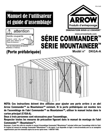 Manuel du propriétaire | Arrow Storage Products DKGA Door Kit for Commander Series (For Commander Series Only) Manuel utilisateur | Fixfr