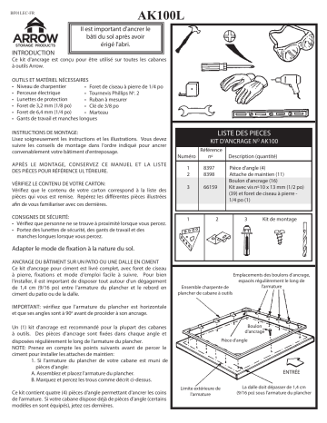 Manuel du propriétaire | Arrow Storage Products AK100L Manuel utilisateur | Fixfr