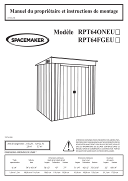 Spacemaker RPT64FGEU Pent 6 ft x 4 ft Shed Manuel utilisateur