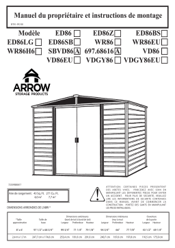 Arrow Storage Products ED86SB Euro Dallas 8 x 6 ft Manuel utilisateur