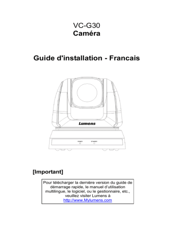 Installation manuel | Lumens VC-G30 Guide d'installation | Fixfr