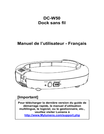 Lumens DC-W50 Manuel utilisateur | Fixfr
