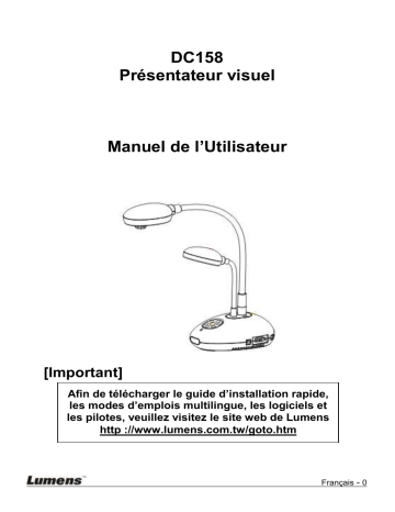 Lumens DC158 Manuel utilisateur | Fixfr