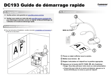 Lumens DC193 Guide d'installation | Fixfr