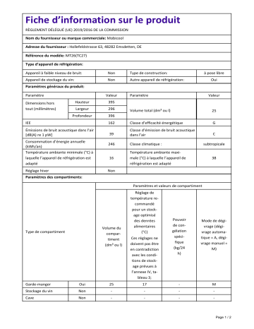 Dometic MOBICOOL MT26 Information produit | Fixfr