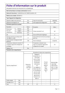 Dometic DM50NTED Information produit