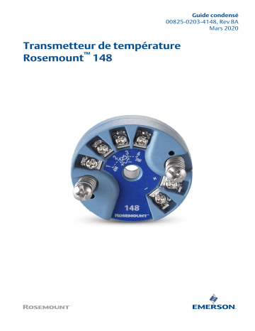 Rosemount Transmetteur de température 148 Mode d'emploi | Fixfr