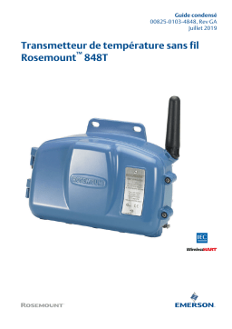 Rosemount Transmetteur de température sans fil 848T Mode d'emploi