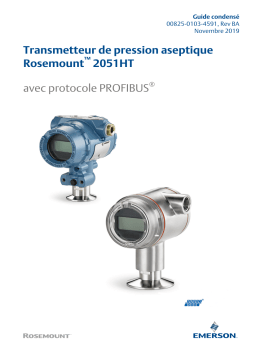 Rosemount Transmetteur de pression aseptique 2051HT Profibus Mode d'emploi