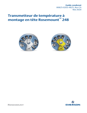 Rosemount Transmetteur de température 248 Mode d'emploi | Fixfr