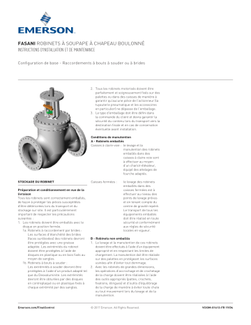 Fasani Globe Valves Bolted Bonnet IOM Manuel du propriétaire | Fixfr