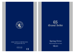 Grand Seiko Watch Spring Drive Instruction manual