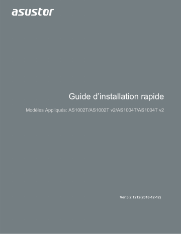 AS1004T | AS1002T v2 | AS1004T v2 | Asustor AS1002T Manuel utilisateur | Fixfr