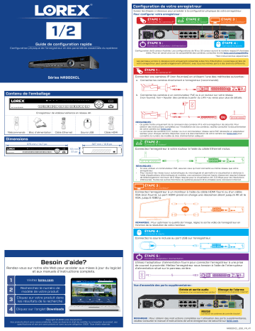Lorex NR900X Series 4K NVR with Lorex Cloud Connectivity Guide d'installation rapide | Fixfr