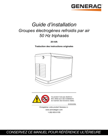 Generac 20 kVA G0071890 Standby Generator Manuel utilisateur | Fixfr