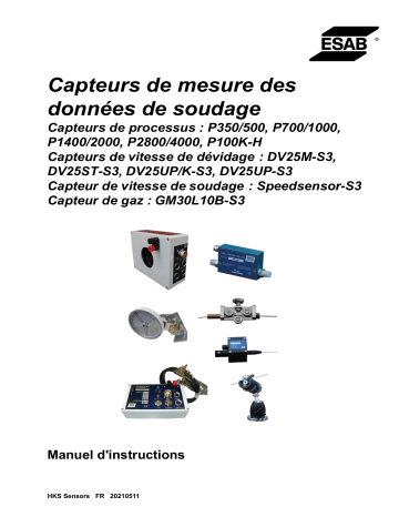 Manuel utilisateur | ESAB Sensors for measuring welding data Instruction manual | Fixfr