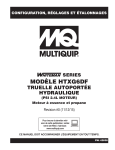 MQ Multiquip HTXG6DF Calibration Truelles ride-on Mode d'emploi