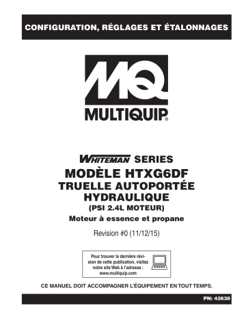 MQ Multiquip HTXG6DF Calibration Truelles ride-on Mode d'emploi | Fixfr