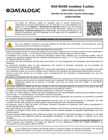 Datalogic SG4 BASE Light Curtain Manuel utilisateur | Fixfr