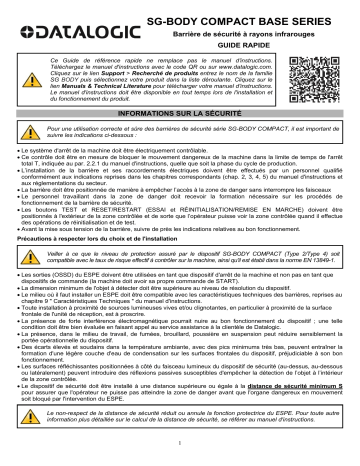 Datalogic SG BODY COMPACT BASE / MUTING Light Curtain Manuel utilisateur | Fixfr